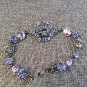 Vintage Givenchy Crystal Gunmetal Bracelet